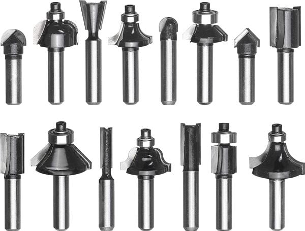 Einhell HM cutter set, 15 pieces, for routers (shank 8mm)