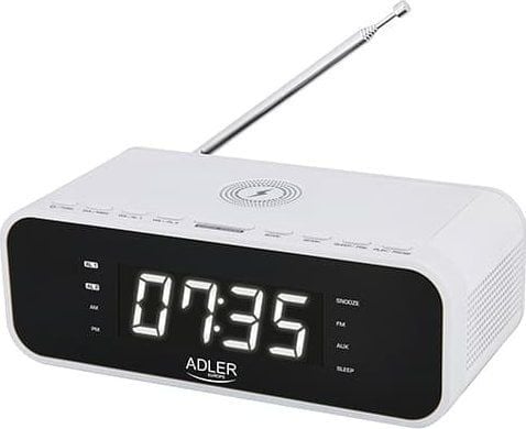 Radioklokke Adler AD 1192W med trådløs lader og FM