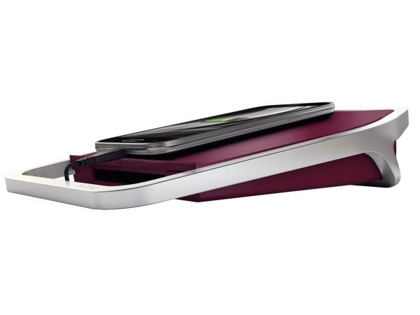 Leitz Style - Batterilader / strømadapter + AC-strømadapter - 2.5 A - 2 utgangskontakter (USB) - rubinrød