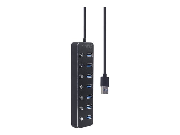 Gembird - Hub - with switches, black - 7 x USB 3.1 Gen 1 - stasjonær