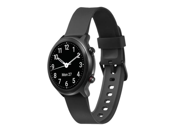 Doro Watch - Svart - smart klocka med rem - TPU-silikon - display 1.28" - Bluetooth - 45 g