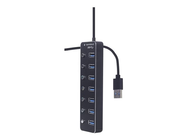 Gembird - Hub - with switches, black - 7 x USB 3.1 Gen 1 - stasjonær