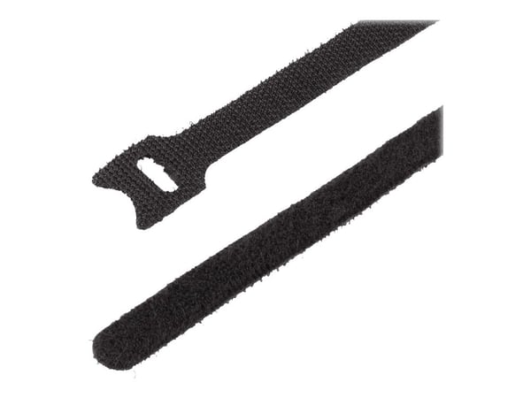 StarTech.com B506I-HOOK-LOOP-TIES, Koukullinen ja lenkillinen nippuside, Nailon, Musta, -10 - 80 °C, 150 mm, 12 mm