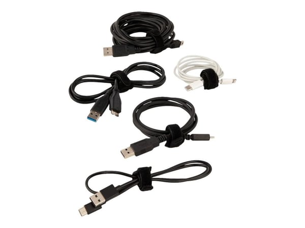 StarTech.com B506I-HOOK-LOOP-TIES, Koukullinen ja lenkillinen nippuside, Nailon, Musta, -10 - 80 °C, 150 mm, 12 mm