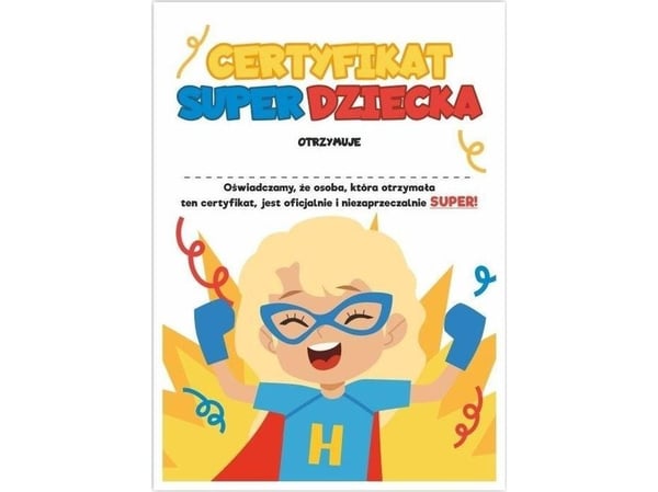LearnHow sertifikat A4 Super Dziecka - Jente 10 stk