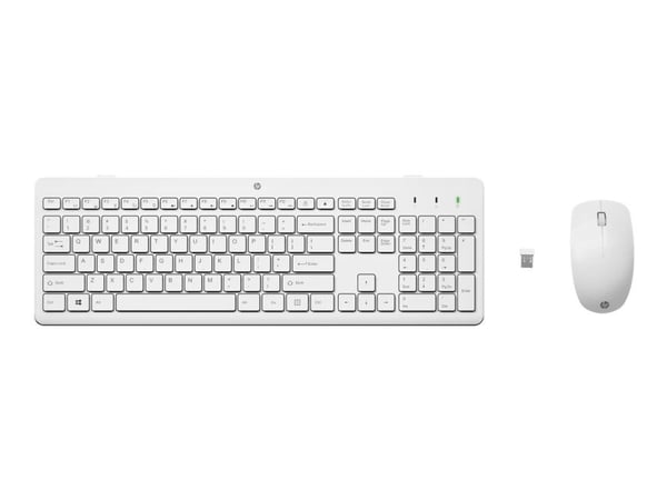 HP 230 - Tastatur- og mussett - trådløs - 2.4 GHz - Pan Nordic - hvit - for HP 24; Laptop 14, 14s, 15, 15s, 17; Pavilion 24, 27; Pavilion Laptop 13...