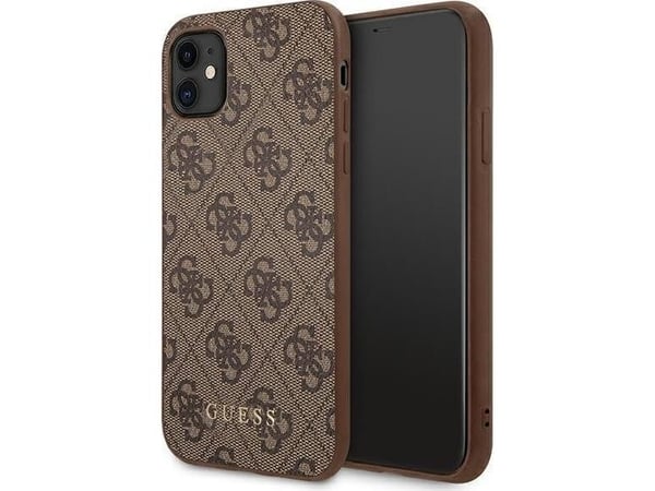 Guess 4G metalliskt gulllogoskale till iPhone 11 / Xr 6,1" - Brun Guess 4G metalliskt gulllogoskale till iPhone 11 / Xr 6,1" - Brun