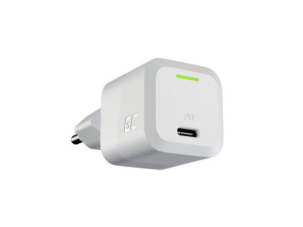 Green Cell - Strømadapter - PowerGaN - 33 watt - 3 A - PD 3.0, GC Ultra Charge, Programmable Power Supply (PPS) (USB-C) - snøhvitt