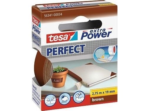 Tesa extra Power Perfect - Tekstiltape - 19 mm x 2.75 m - brun