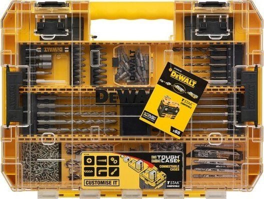 DeWALT DT70763-QZ - Ruuvimeisseli- ja poranteräsarja - puuhun, metalliin, muuraukseen - lapaterä, vasaraterä - 85 kpl - torx, phillips - 8 mm, 10 m...