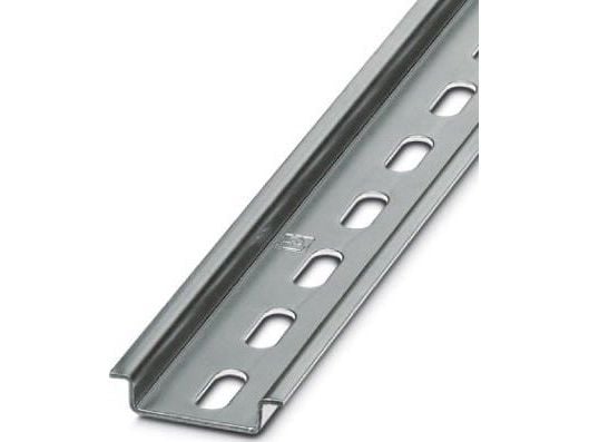 DIN-kisko NS35/7.5 rei'illä 6.2*15 mm galvanoitu L=2 m