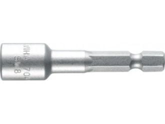 Wiha 04634, 1 stykker, Sekskantet, 25,4 / 4 mm (1 / 4"), Kromvanadiumstål, Rustfritt stål, 55 mm