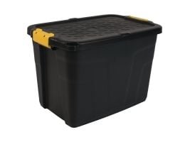 Opbevaringskasse, Strata Heavy Duty med låg, sort, 60 L