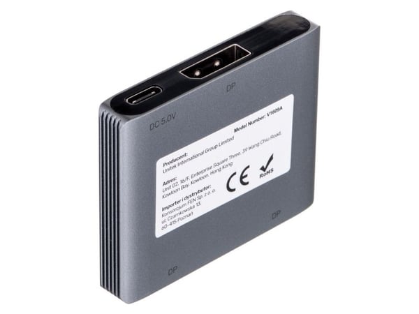 Unitek V1609A - Videonjakaja/kontakti - kaksisuuntainen - 2 x DisplayPort - työpöytätietokoneet