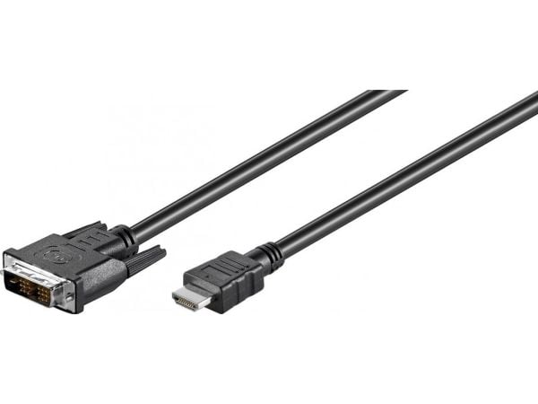 Goobay MMK 630-200 2.0m (HDMI-DVI), 2 m, HDMI, DVI-D, musta, uros/naaras)