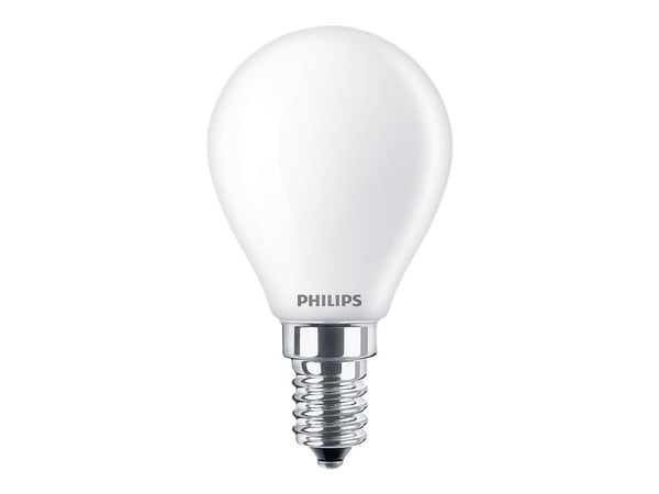 Philips LEDs Candles & Luster - LED-lyspære - form: P45 - mattslipt finish - E14 - 6.5 W (ekvivalent 60 W) - klasse E - varmt hvitt lys - 2700 K