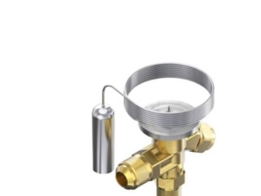 Danfoss T2, R134a/R513A – termostatisk expansionsventil, 3/8", fläns, 1/2", fläns