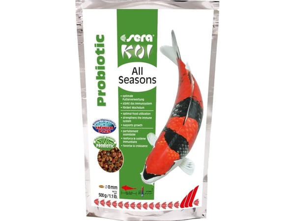 sera Koi All Seasons Probiotic, Lampikalat, Kuiva kalanruoka, Tabletti, A-vitamiini, B1-vitamiini, B2-vitamiini, C-vitamiini, D3-vitamiini, E-vitam...