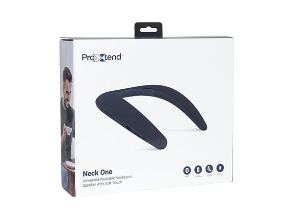 ProXtend Neck One - Halshøyttaler - for bærbar bruk - trådløs - Bluetooth® 5.0 - 3.7 Watt (RMS) - Grå | Opptil 11 timers batterilevetid