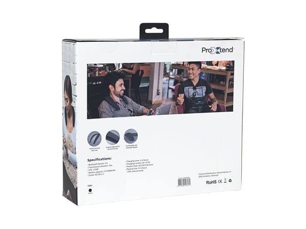 ProXtend Neck One - Halshøyttaler - for bærbar bruk - trådløs - Bluetooth® 5.0 - 3.7 Watt (RMS) - Grå | Opptil 11 timers batterilevetid