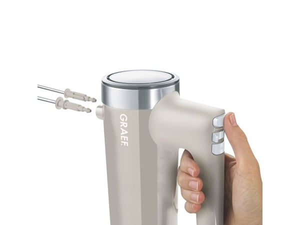 Graef HM508, Håndmikser, Taupe / brun, Vispe, Elte, Miksing, Omrøring, 1,65 m, 1080 RPM, Knapper