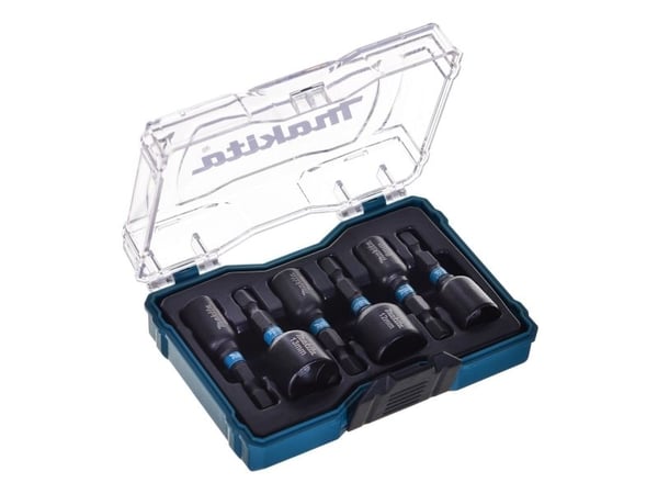 Makita Impact Black - Impact socket bit set - 6 deler - sekspunkters - 6 mm, 7 mm, 8 mm, 10 mm, 12 mm, 13 mm - heksagonal - lengde: 50 mm