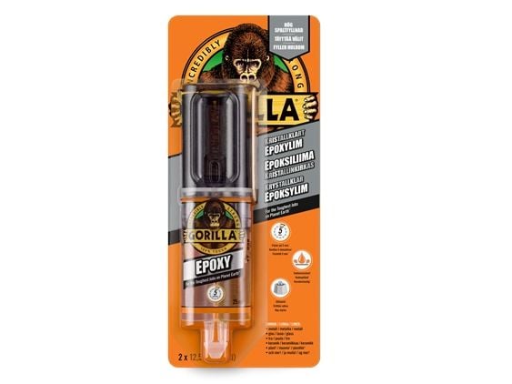 Gorilla Krystallklart epoksylim - 25 ml. Gorilla Krystallklart epoksylim - 25 ml.