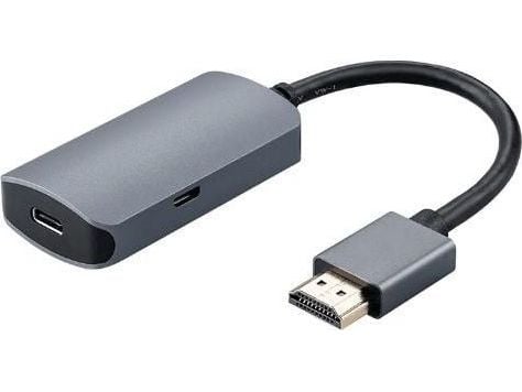 MicroConnect - Video/audio-adapter - 10-pins mikro-USB type B (kun strøm), USB-C hunn til HDMI hann - 20 cm - svart, sølv - aktiv, Enretnings, 4 K ...
