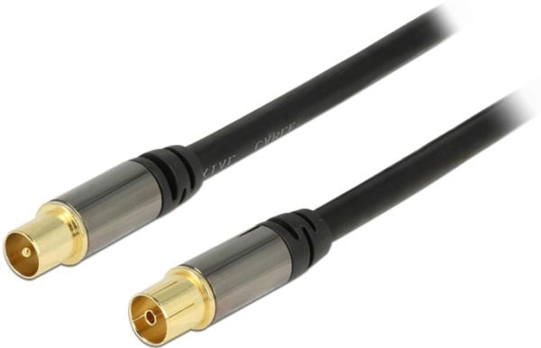 Delock - Antennekabel - UHF-kontakt hunn til UHF-kontakt hann - 1 m - koaksial - svart