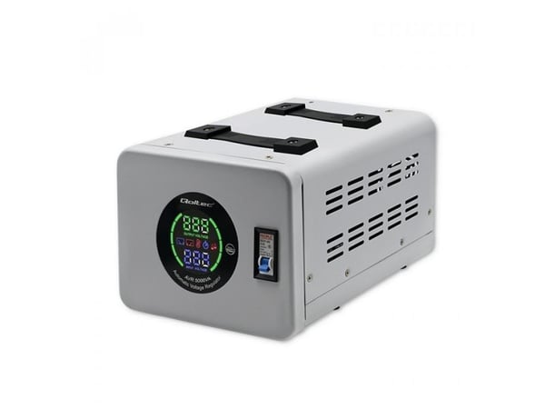 Qoltec Monolith - Automatisk spenningsregulator - 5000 VA - enkeltfase - grå