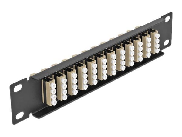 Delock - Koblingspanel - skapmonterbar - LC MM X 48 - svart, beige - 1U - 10"