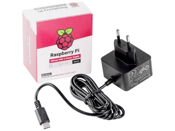 Strømforsyning USB-C 15,3W f. Pi 4B svart
