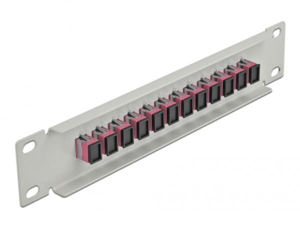 Delock - Koblingspanel - rackmonterbar - SC MM X 12 - grå, fiolett - 1U - 10"