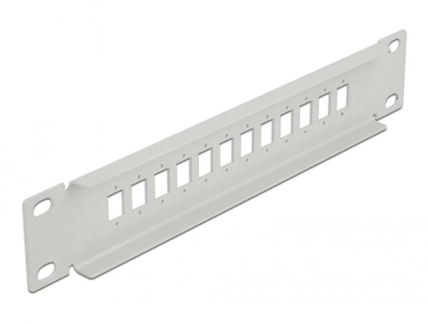 Delock - Pluggbord (blankt) - rackmonterbar - grå - 1U - 10" - 12 porter