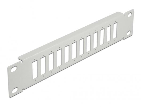 Delock - Pluggbord (blankt) - rackmonterbar - grå - 1U - 10" - 12 porter