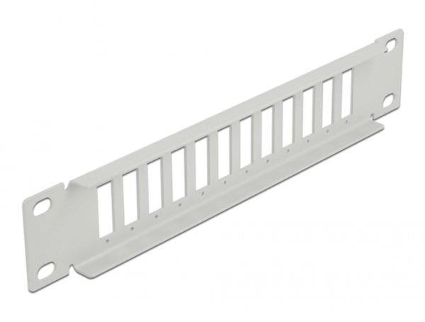 Delock - Pluggbord (blankt) - rackmonterbar - grå - 1U - 10" - 12 porter