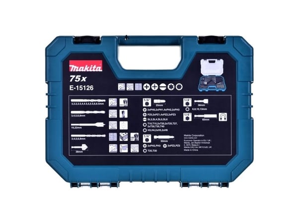 Makita bor- og skrubits-sett E-15126 75 deler