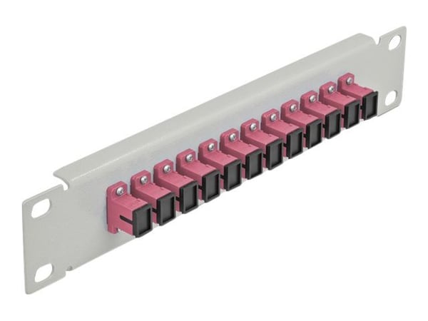 Delock - Koblingspanel - rackmonterbar - SC MM X 12 - grå, fiolett - 1U - 10"
