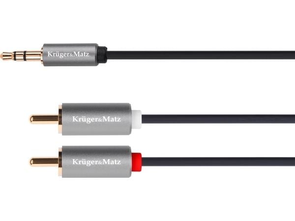 Kruger & Matz Basic 2RCA til AUX 3,5 mm kabel 10 m