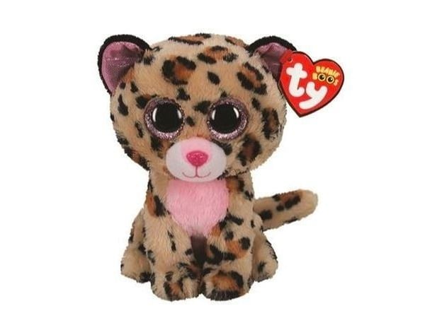 TY TY BEANIE BOOS LIVVIE- brun-rosa leopard 15cm 36367