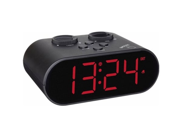 TFA-Dostmann ELLYPSE, Digital väckarklocka, Oval, Svart, Plast, LED, Batteri
