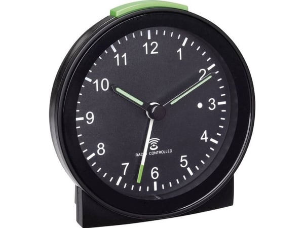 TFA-Dostmann 60.010578, Mekanisk alarmklokke, Rund, Sort, Grønn, Plast, Analog, Batteri