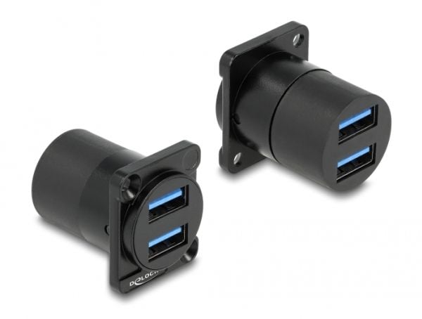 Delock D-tyyppinen moduuli USB 3.2 Gen 1 Type-A 2 x naaras 2 x naaraspuolelle