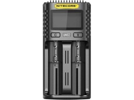 Nitecore UMS2, Lithium Iron Phosphate (LiFePO4), Lithium-Ion (Li-Ion), Nikkel-kadmium (NiCd), Nikkelmetallhydrid..., AA, AAA, AAAA, C, D