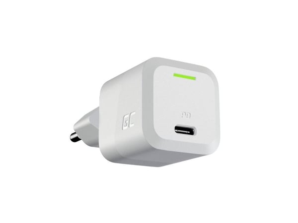 Green Cell - Strømadapter - PowerGaN - 33 watt - 3 A - PD 3.0, GC Ultra Charge, Programmable Power Supply (PPS) (USB-C) - snøhvitt