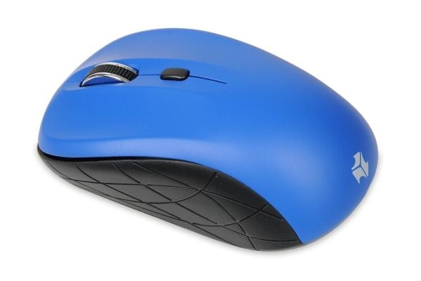 iBOX Rosella - Mus - høyre- og venstrehåndet - optisk - 3 knapper - trådløs - 2.4 GHz - USB trådløs mottaker - blå - hengeboks