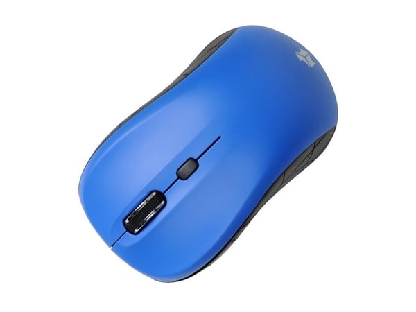 iBOX Rosella - Mus - høyre- og venstrehåndet - optisk - 3 knapper - trådløs - 2.4 GHz - USB trådløs mottaker - blå - hengeboks