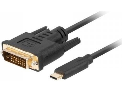 KABEL USB-C(M)->DVI-D(24+1)(M) 3M SVART LANBERG