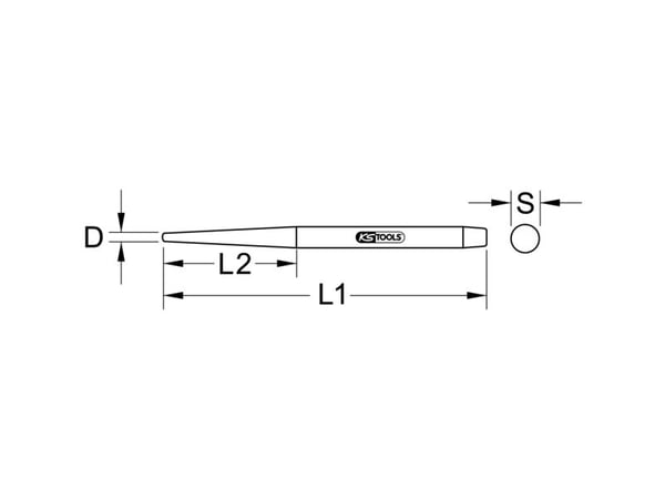 KS Tools 129.2220, 500 mm, Krom-vanadium-stål, 1 stk
