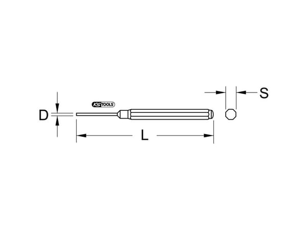 KS Tools 162.2254, Pinneslag, 100 mm, 8 mm, 35 g, 1 stykker